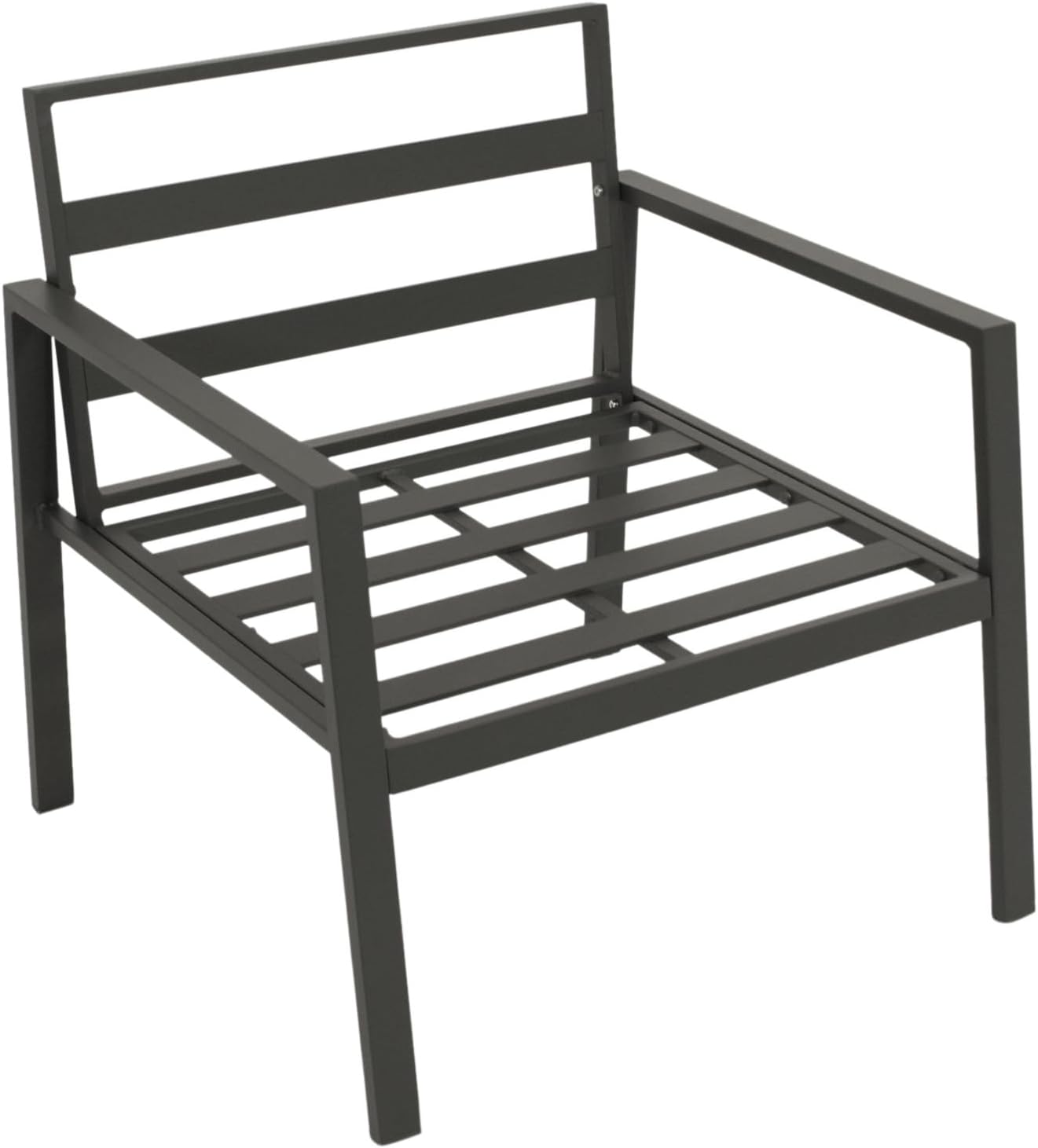 DEGAMO Loungeset Gartenset Vancouver 4-teilig, Aluminium anthrazit, Polster grau, wetterfest, Outdoor
