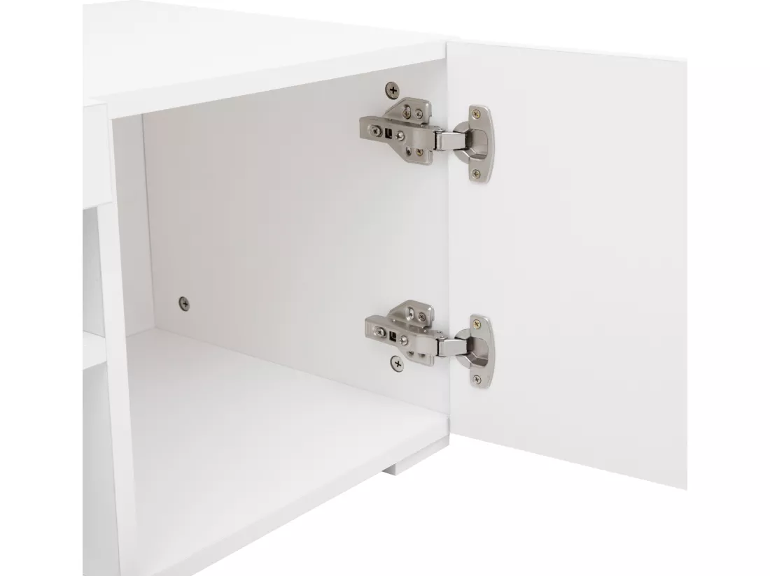 Meuble TV 240cm avec LED variable - style contemporain - Blanc