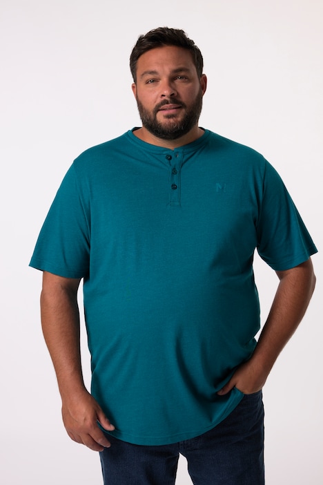 Men+ Henley, 2er-Pack, Basic, Halbarm, Rundhals, bis 8 XL