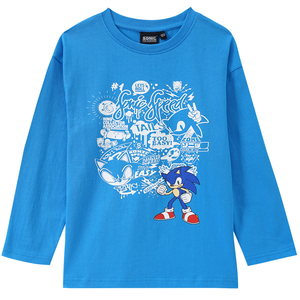 Topolino Sonic Langarmshirt mit Print hellblau