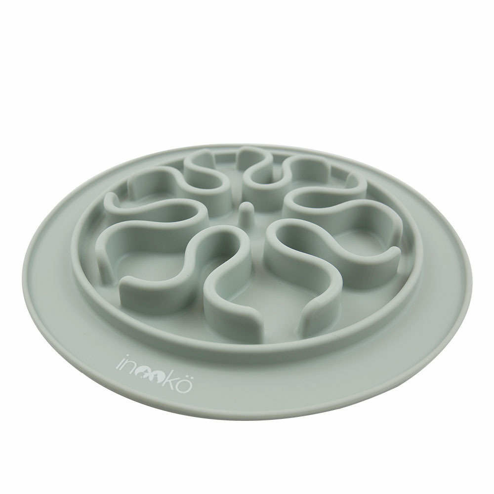 Gamelle Anti-glouton Antidérapante pour Chat, en silicone, Grise