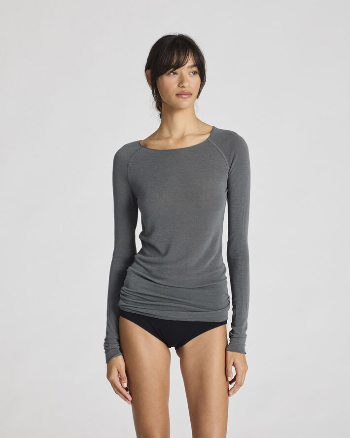 Gai&Lisva Amalie L/S Wool Top Metal grey