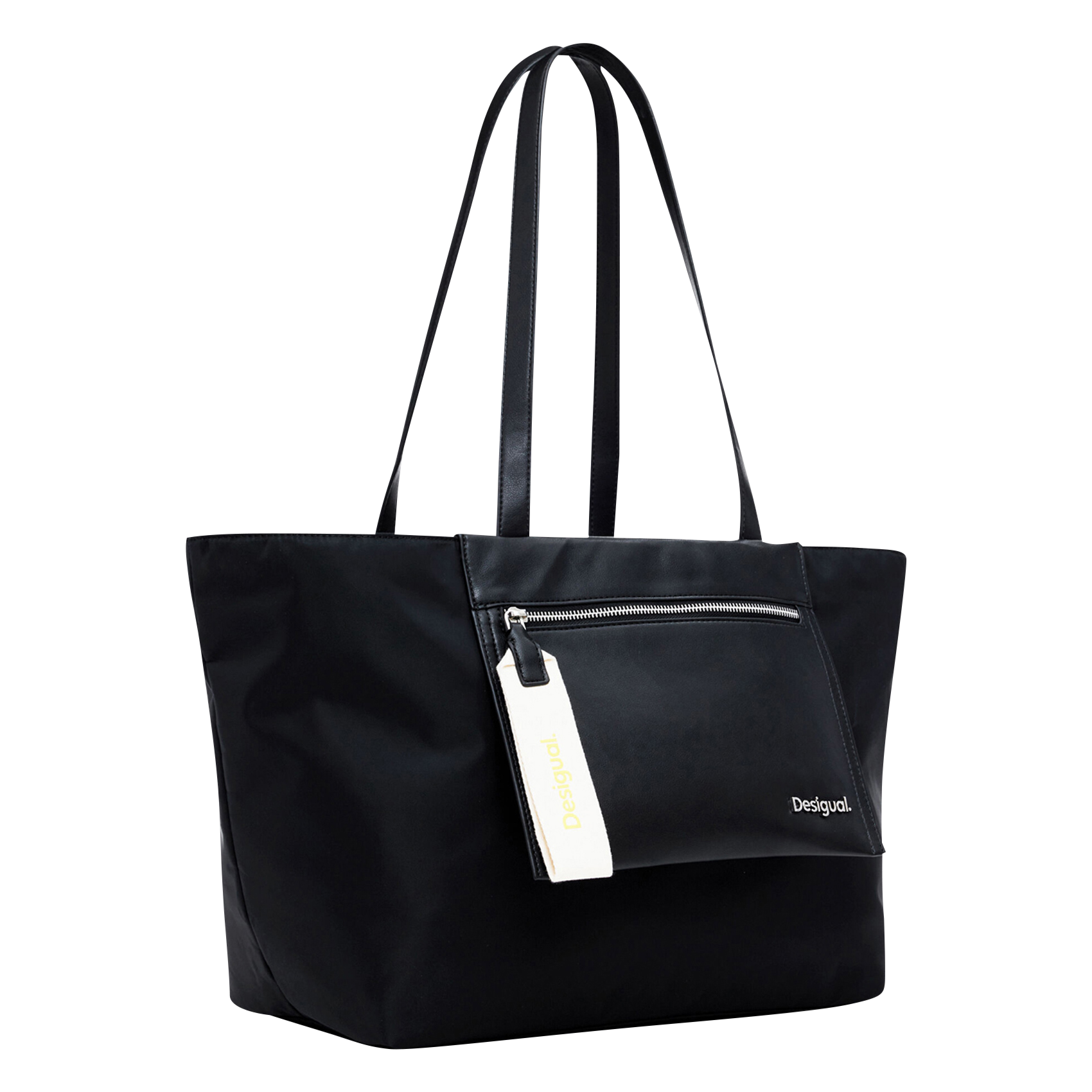 Sac cabas effet cuir| Noir