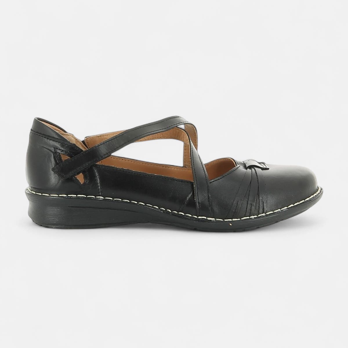 Ballerines Femme en cuir noir
