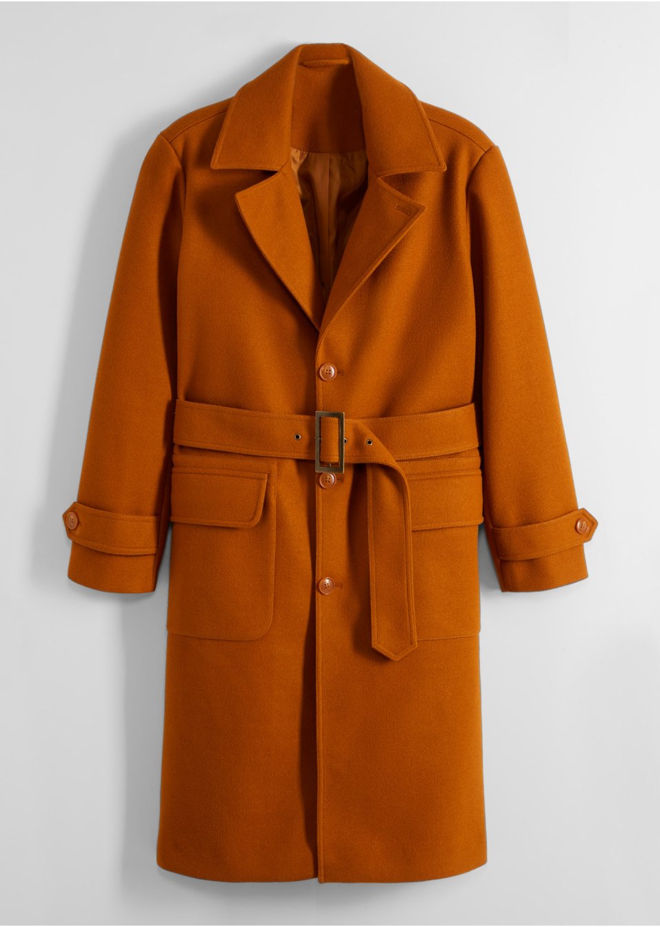 Manteau Premium aspect laine avec ceinture