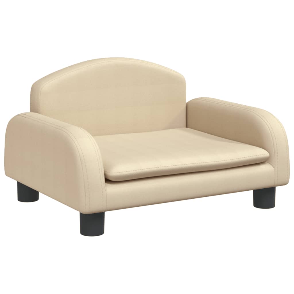 Cama para cães em couro sintético creme vidaXL, 70x45x30 cm