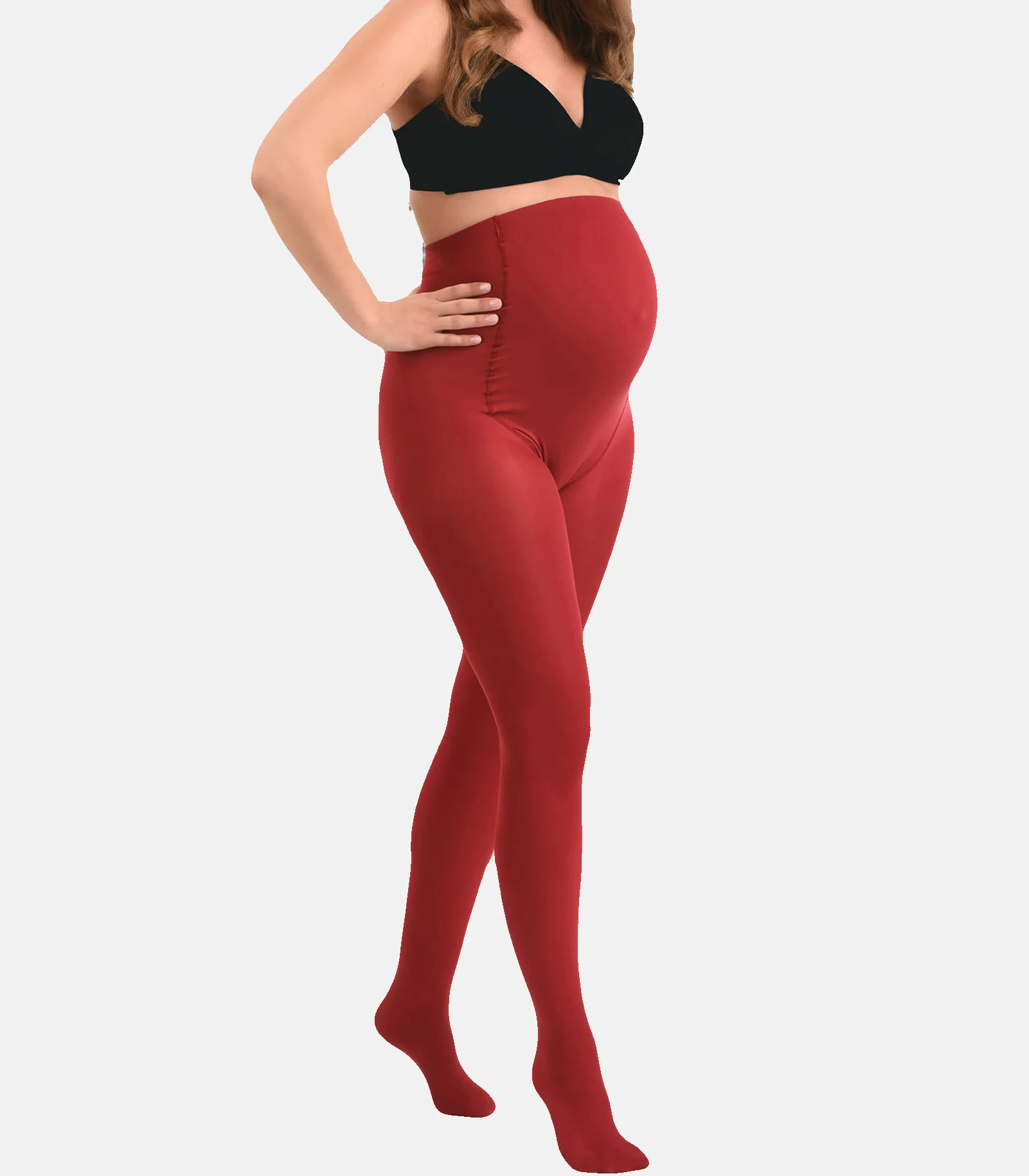 Duo Pack Collants de grossesse opaques confortables 60den | Rouge
