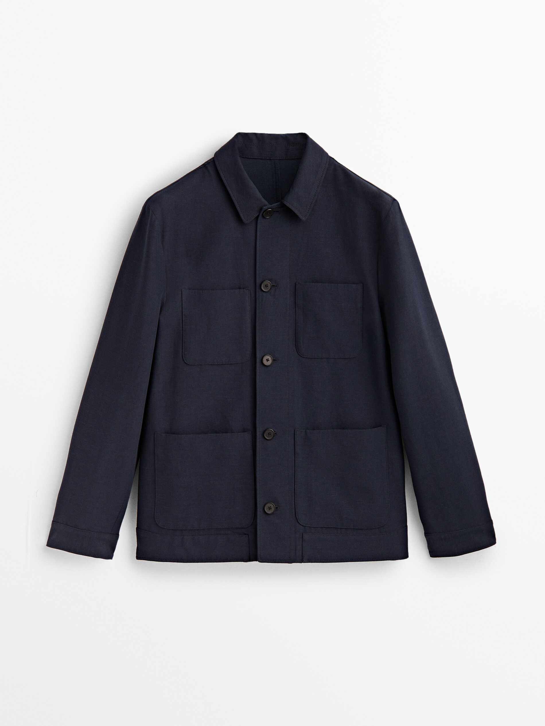 Sobrecamisa falso liso Edição limitada - AZUL MARINO