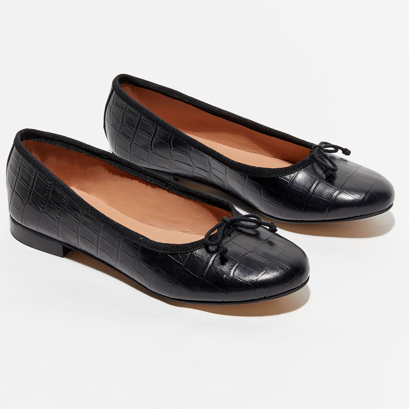 Quartier Latin Ballerines en Cuir croco Nicole noires