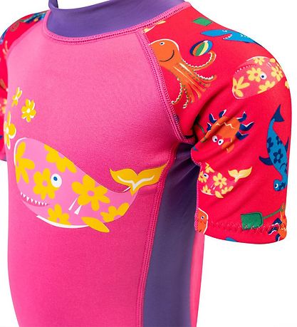Konfidence Bådeheldragt - UV50+ - Pink/Yellow Joni