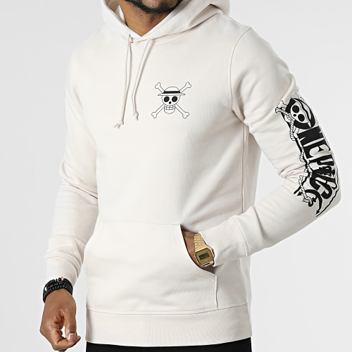Sweat Capuche Mugiwara Beige Noir