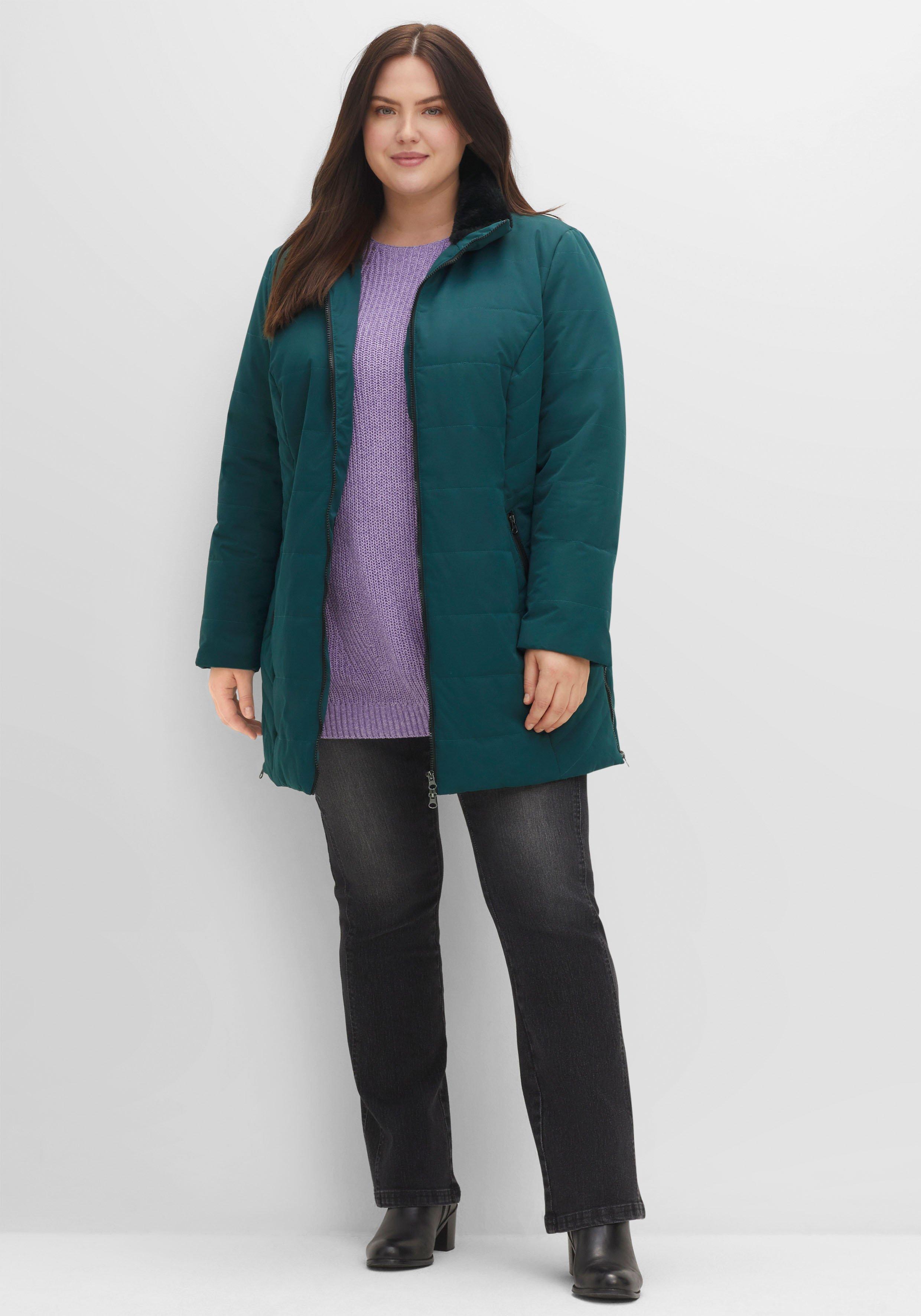 Steppjacke mit Kapuze und 2-Wege-Zipper
