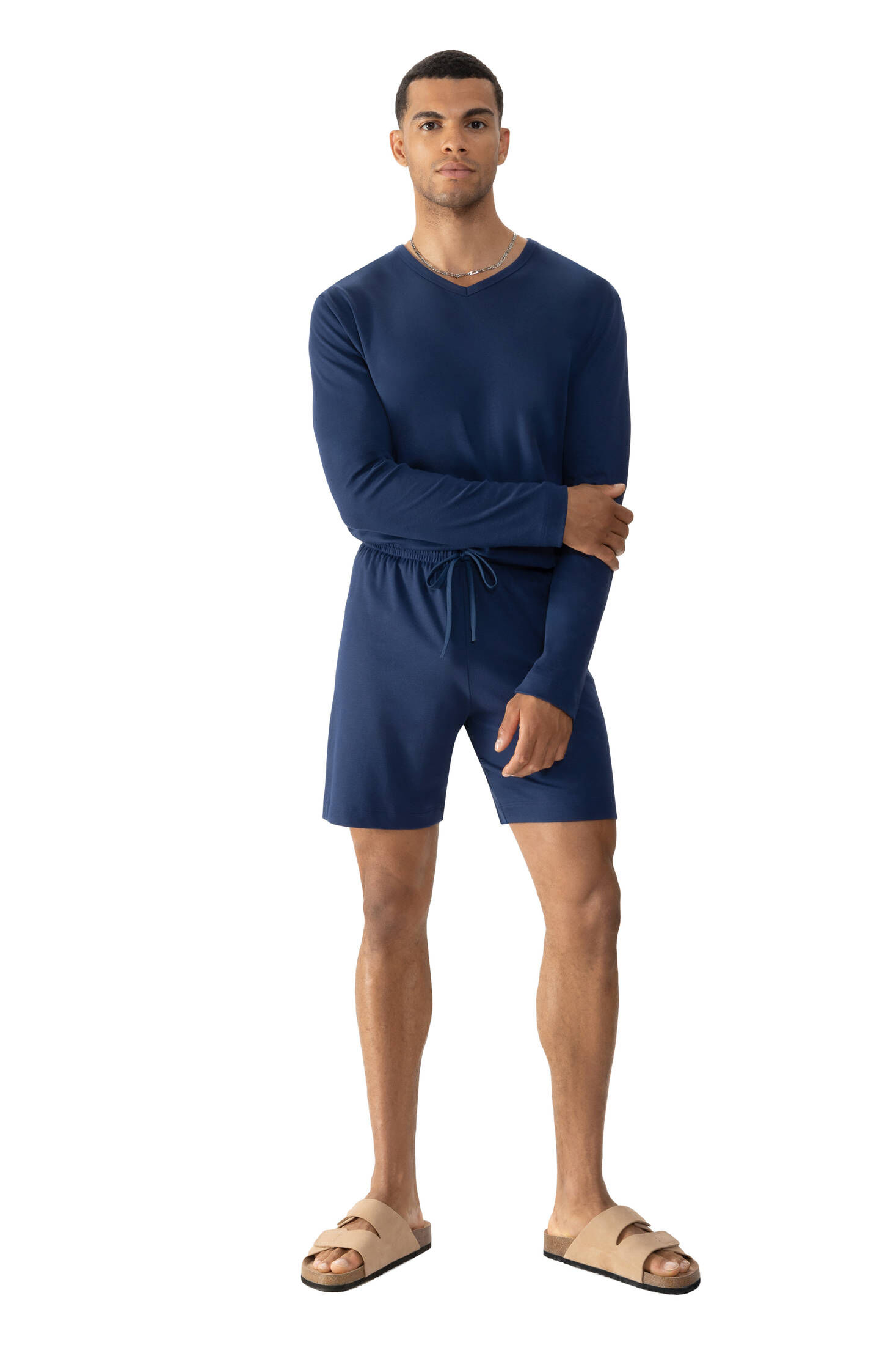 mey| Herren Hose kurz Serie Solid Night