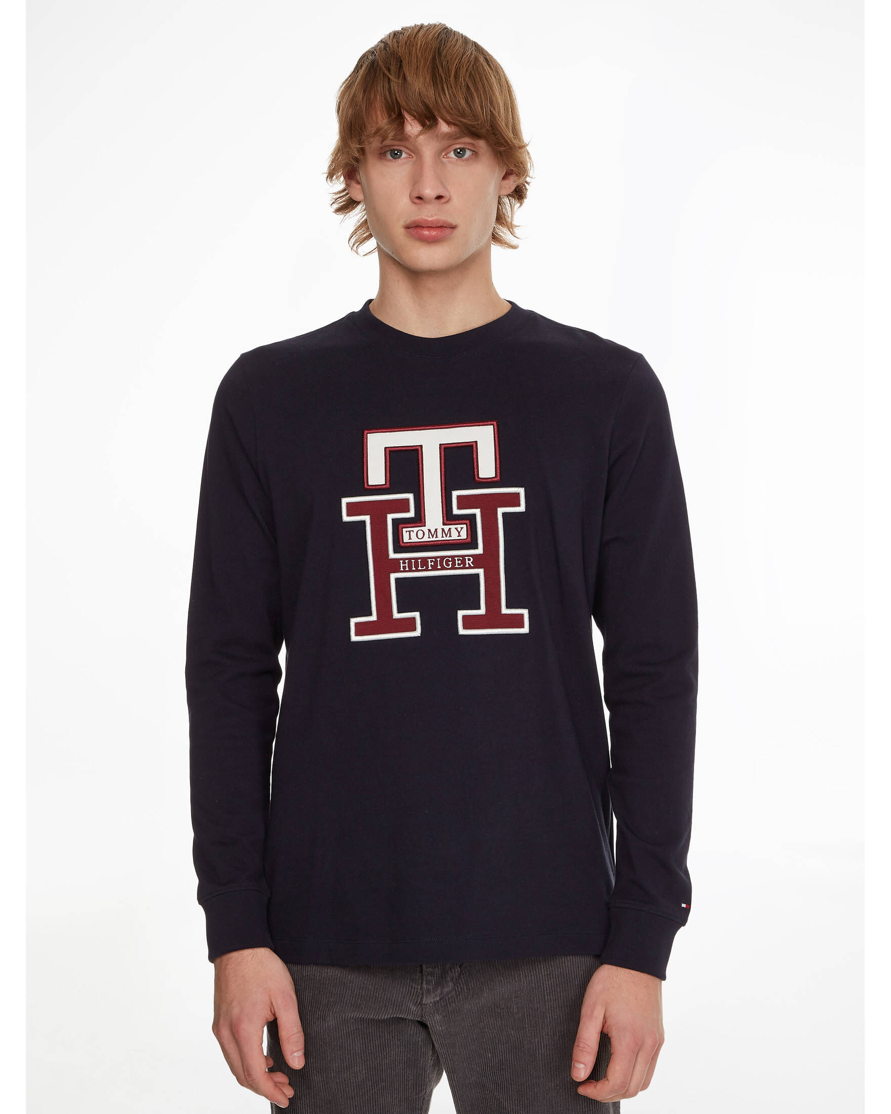 Tommy Hilfiger| Herren Langarmshirt LUX MONOGRAM LONGSLEEVE