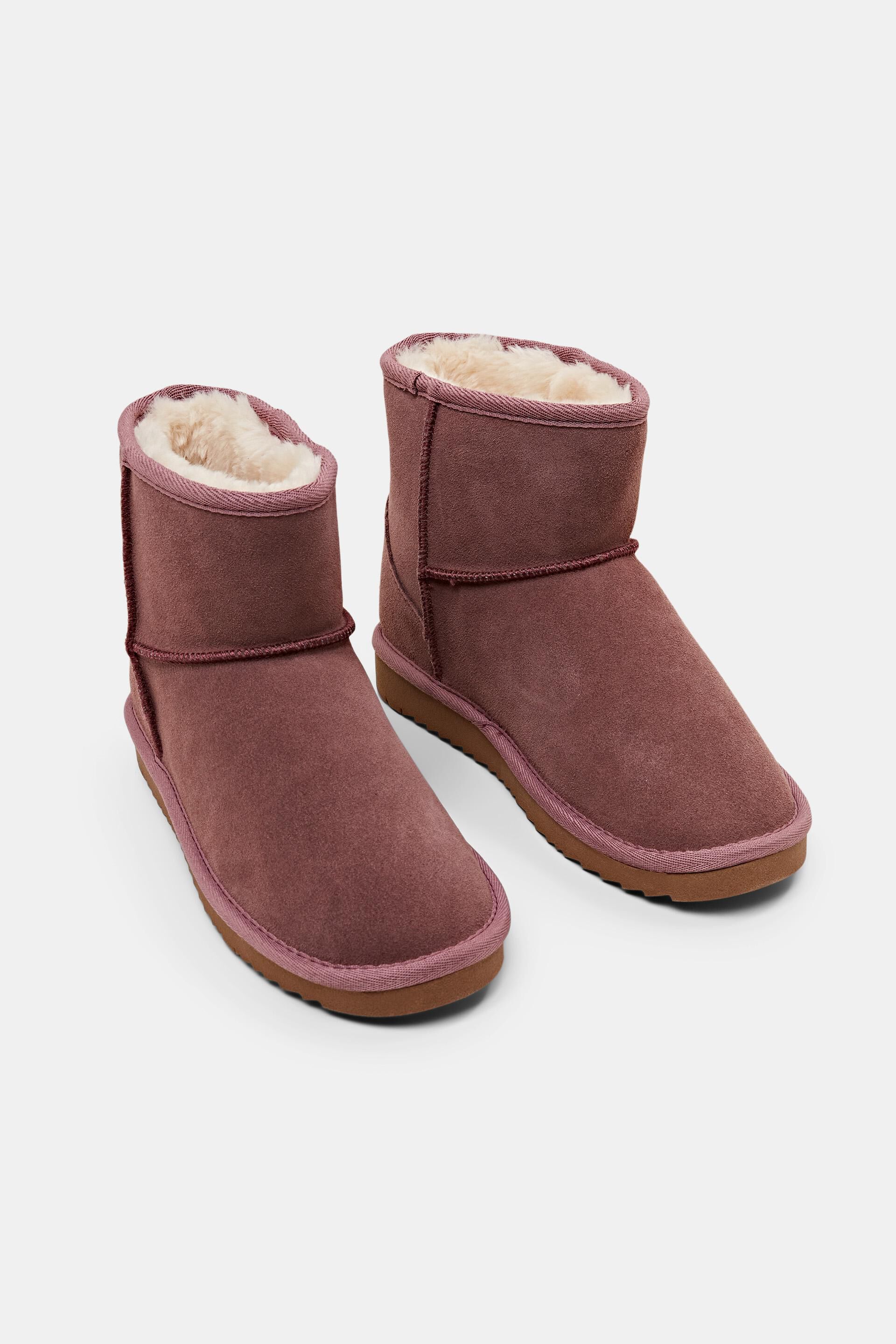 Bottines en daim doublées de fourrure synthétique
