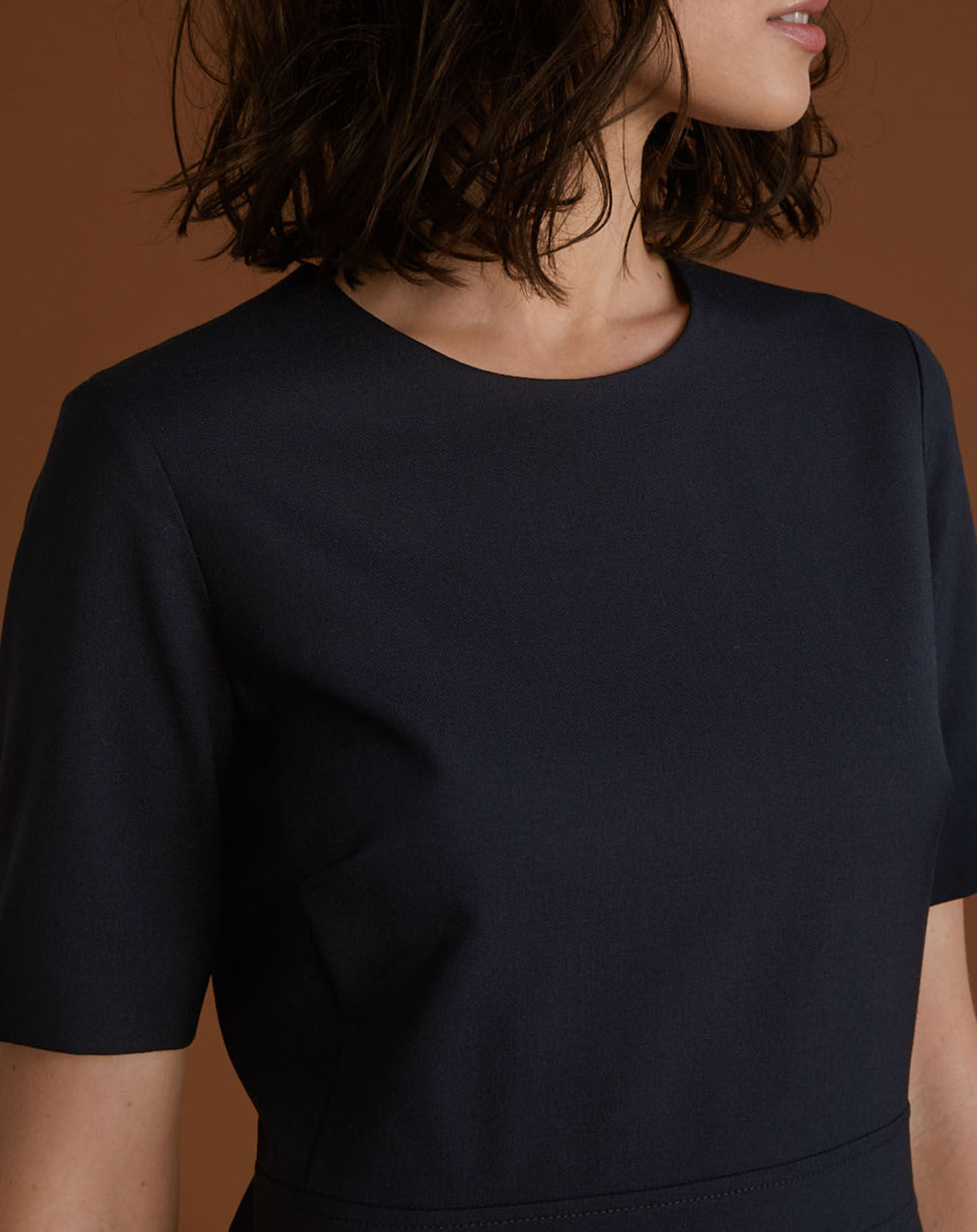 Cyrillus Robe working en Laine mélangée bleu foncé