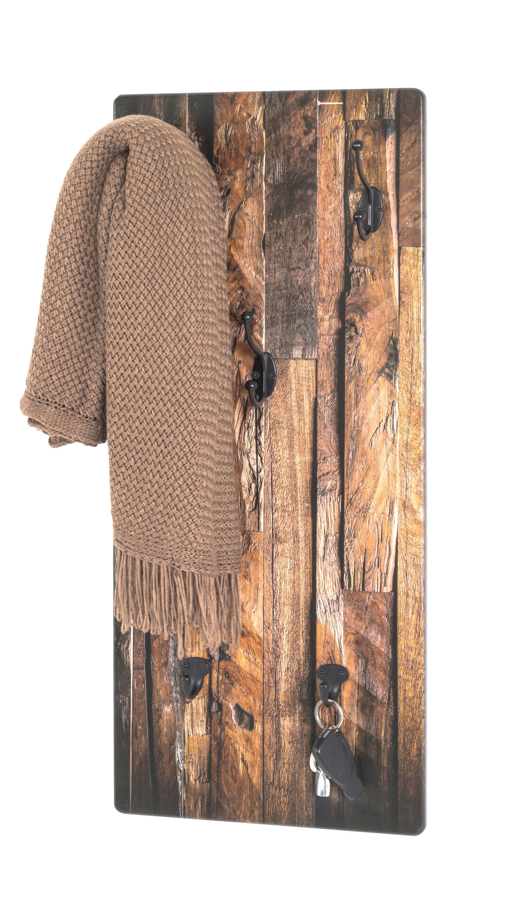 Wandgarderobe natur-schwarz