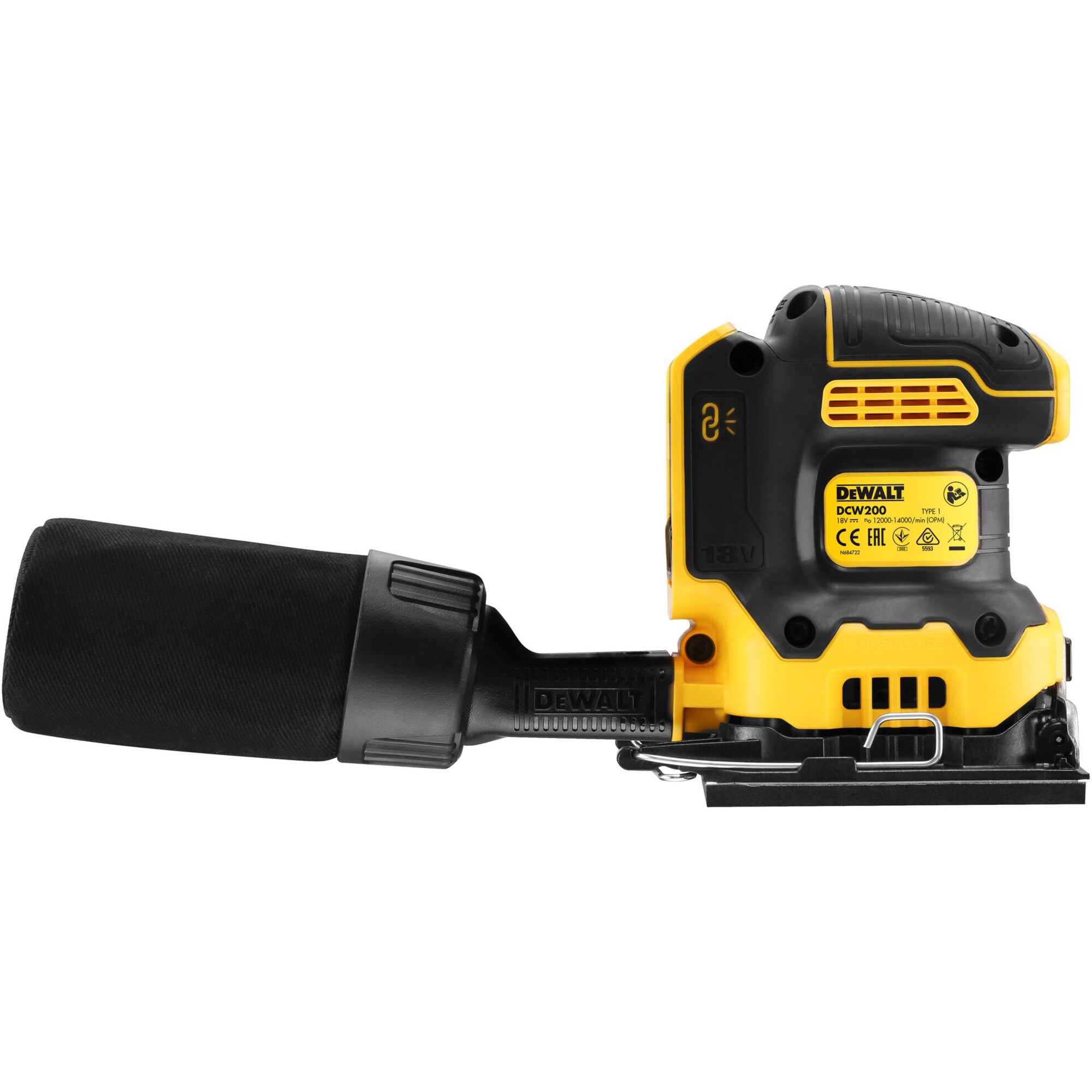 DeWalt Schwingschleifer Akku-Vibrationsschleifer DCW200NT, 18Volt