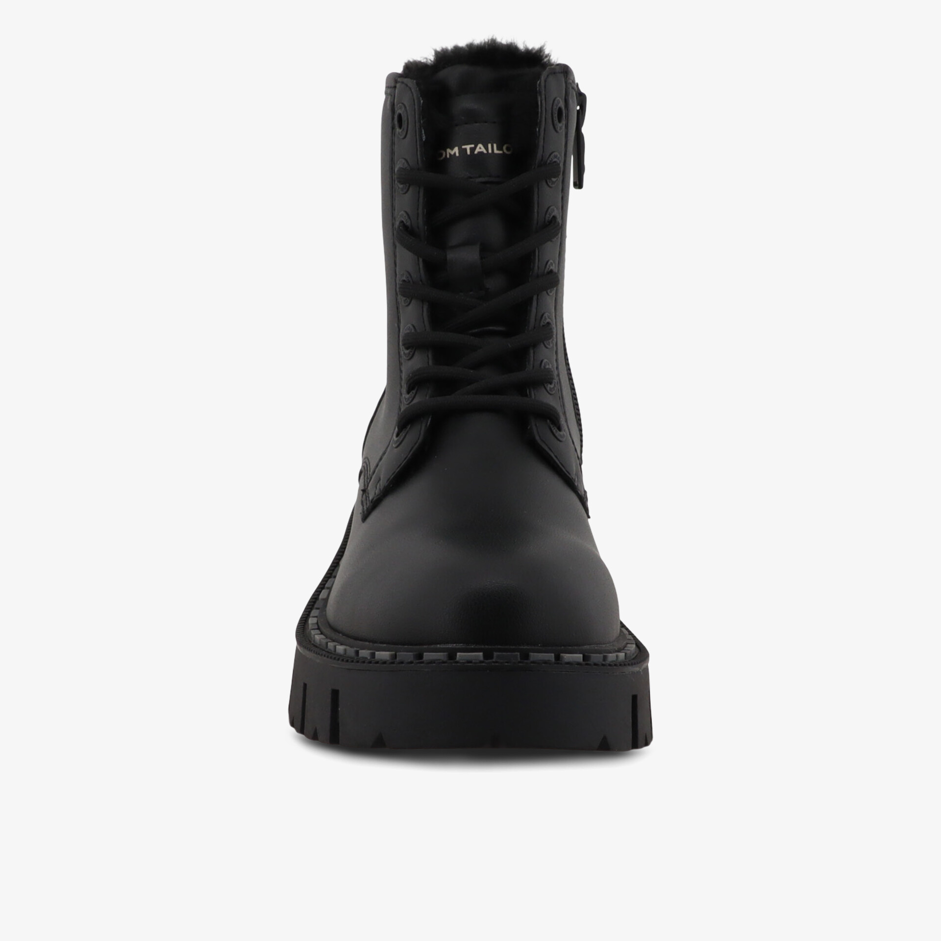 TOM TAILOR Damen Schnürstiefeletten schwarz