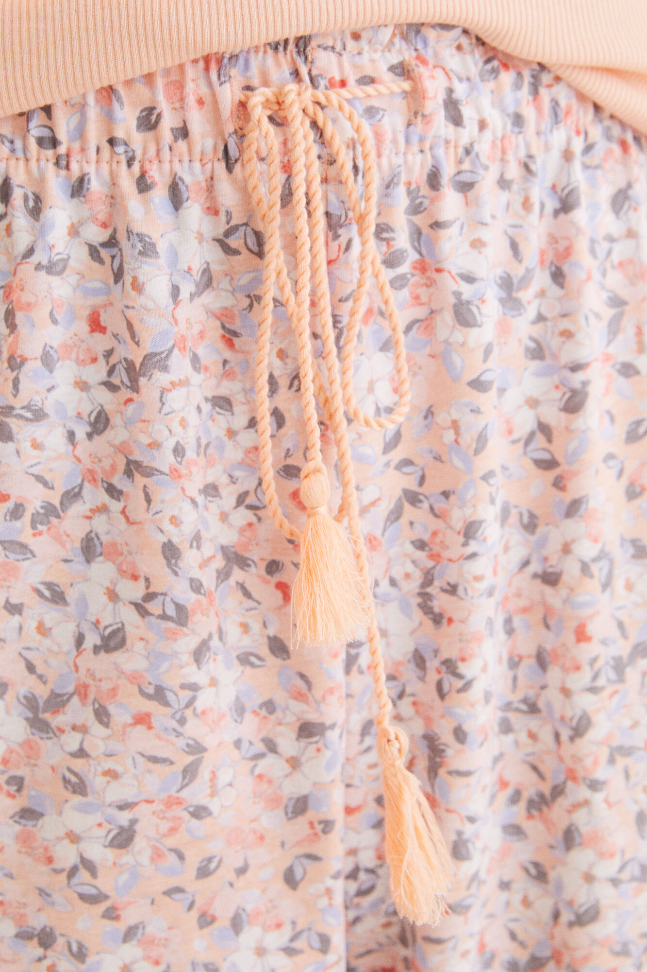 Pijama floral laranja 100% algodão - laranja