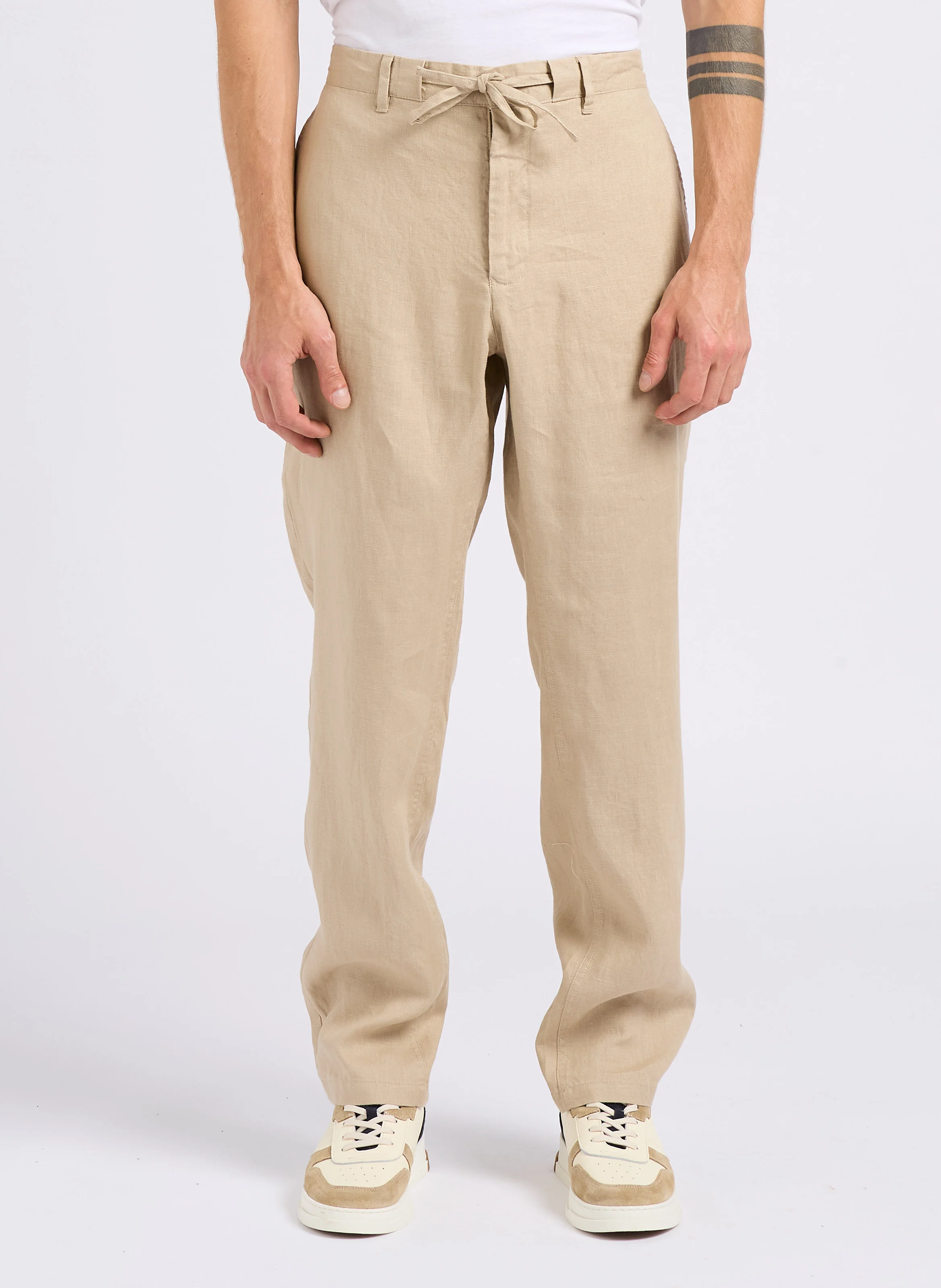 Pantalon droit en lin | Gris