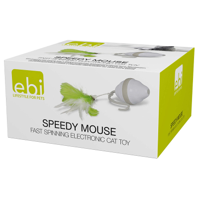 EBI Speedy Mouse Katzenspielzeug 13.5x12.5x6.8cm weiss-grün