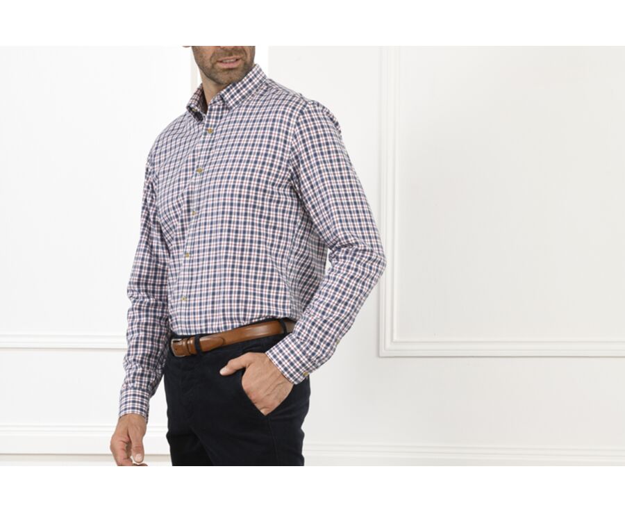 Chemise flanelle à carreaux bleus et rouges - EDMOND
