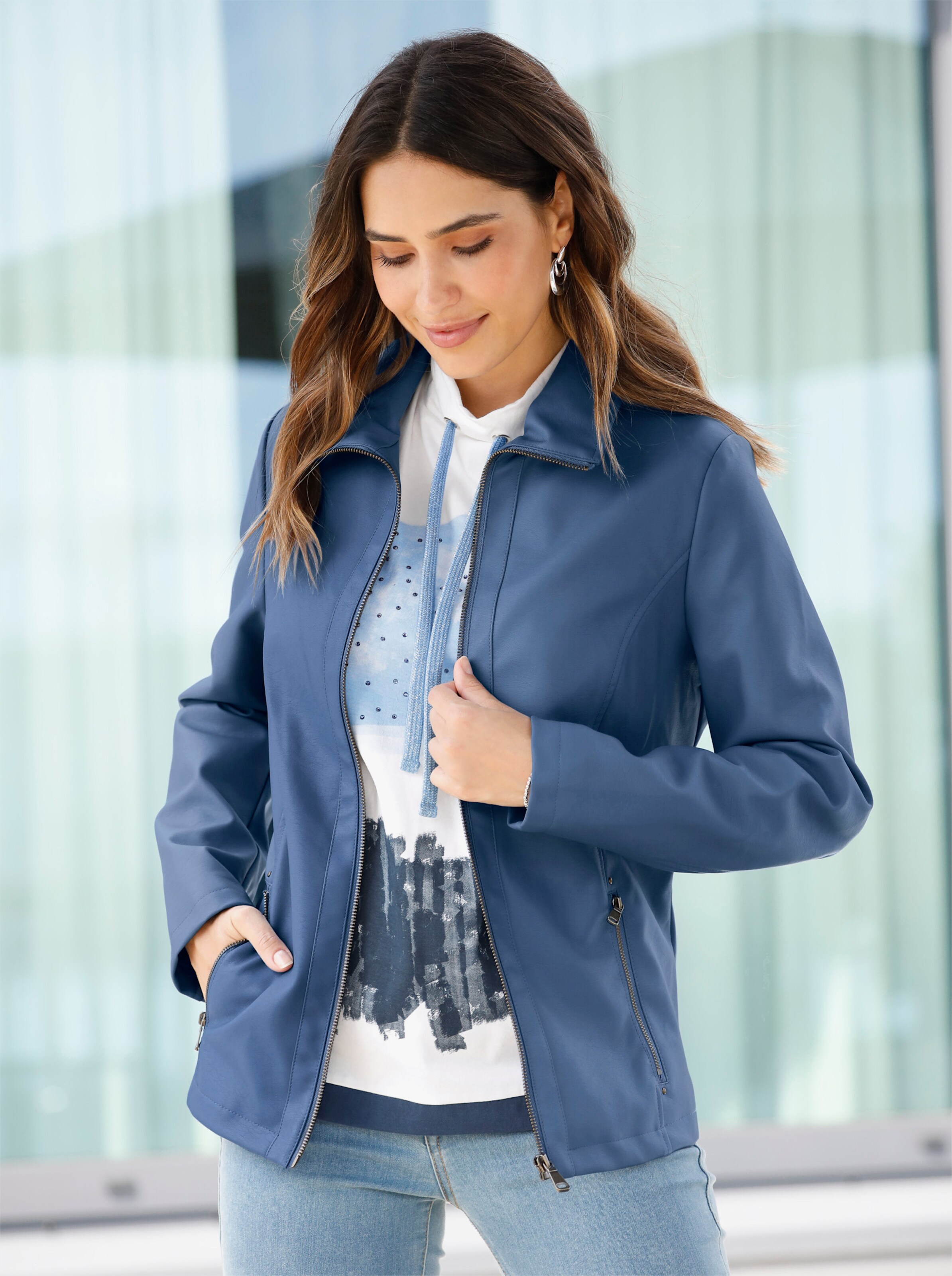 Lederimitat-Jacke