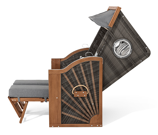 Premium-Strandkorb XL mit 2 Ausklapptischen
