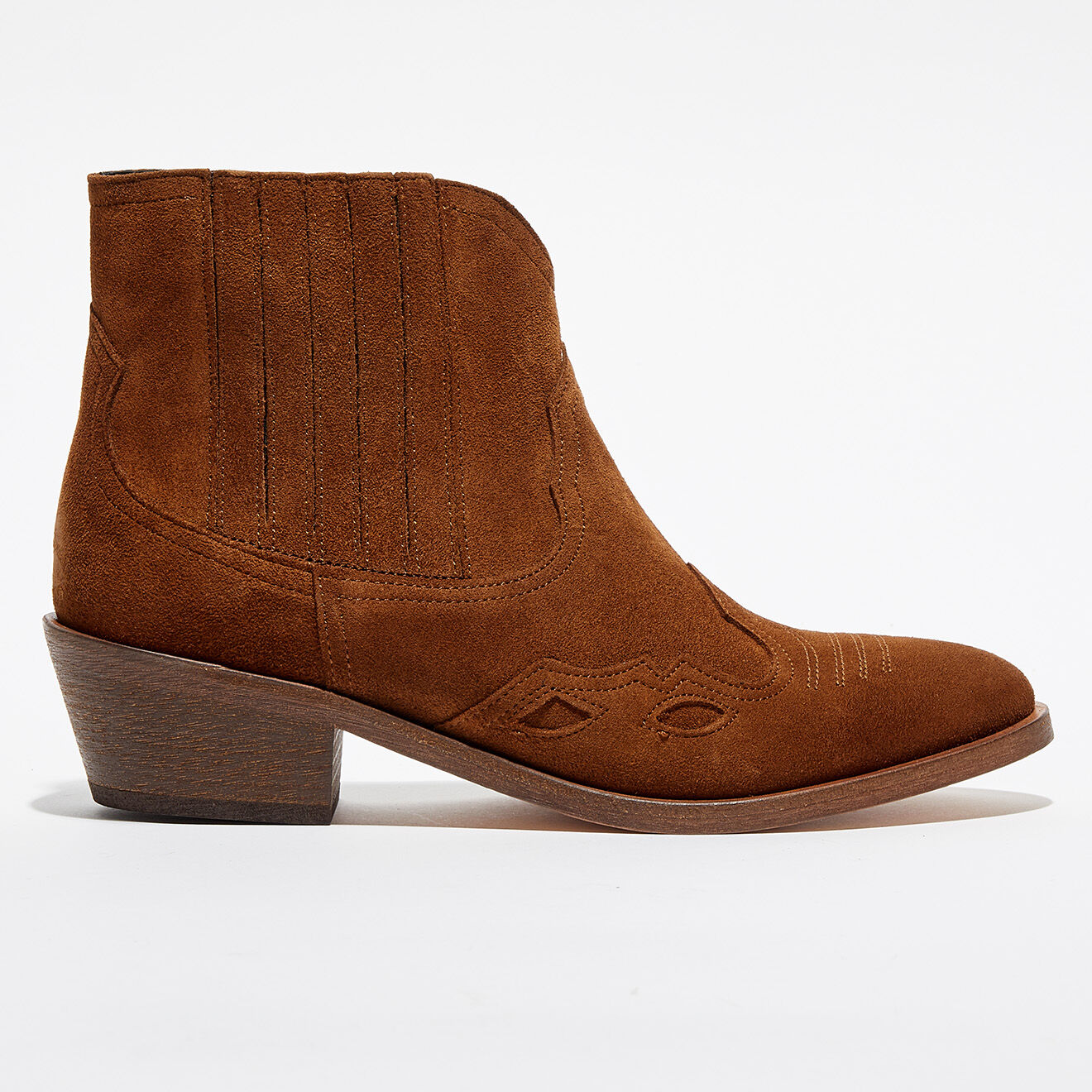 Anaki Chelsea Boots en Velours de Cuir Carrie marron