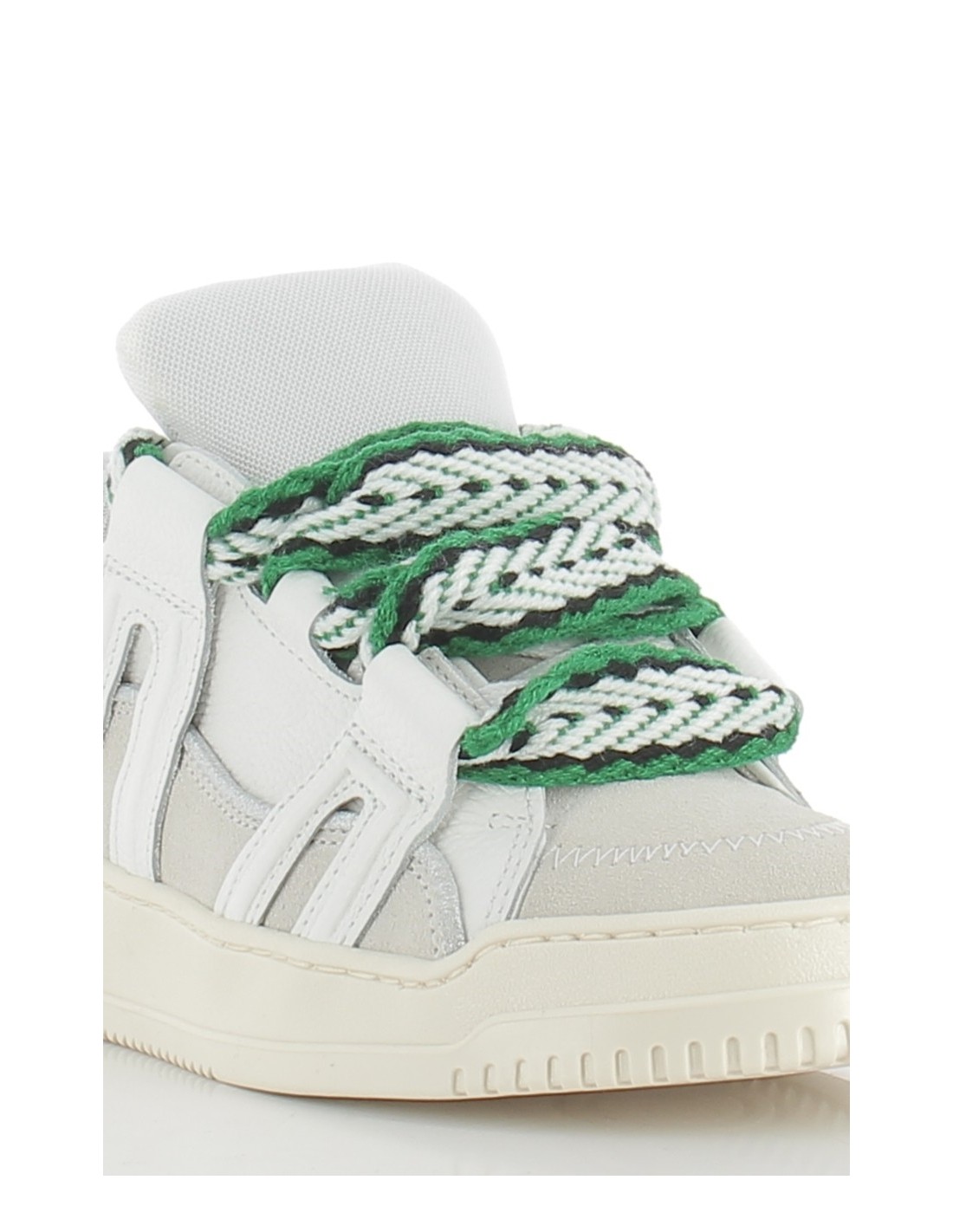semerdjian Baskets De Ville Femme Inna Cuir Blanc/Vert