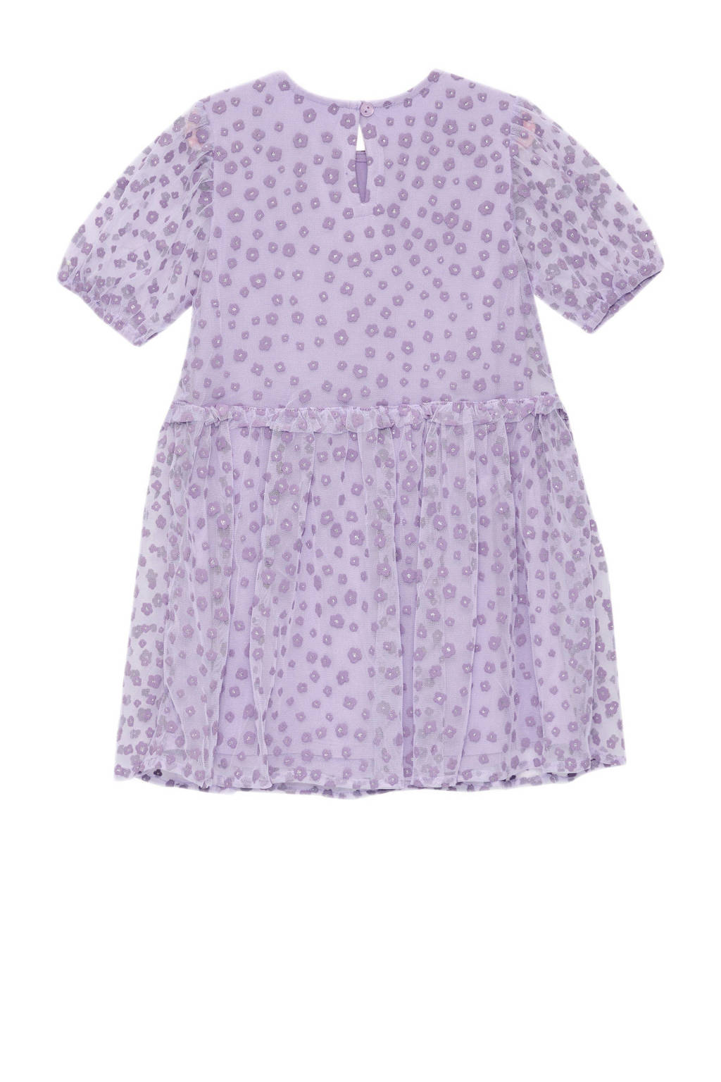 s.Oliver jurk met all over print en ruches lila