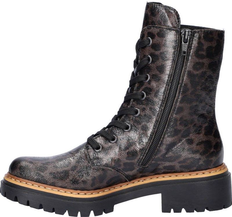 Rieker - Veterboot - Panterprint - Imitatieleer - Antistress-voetbed