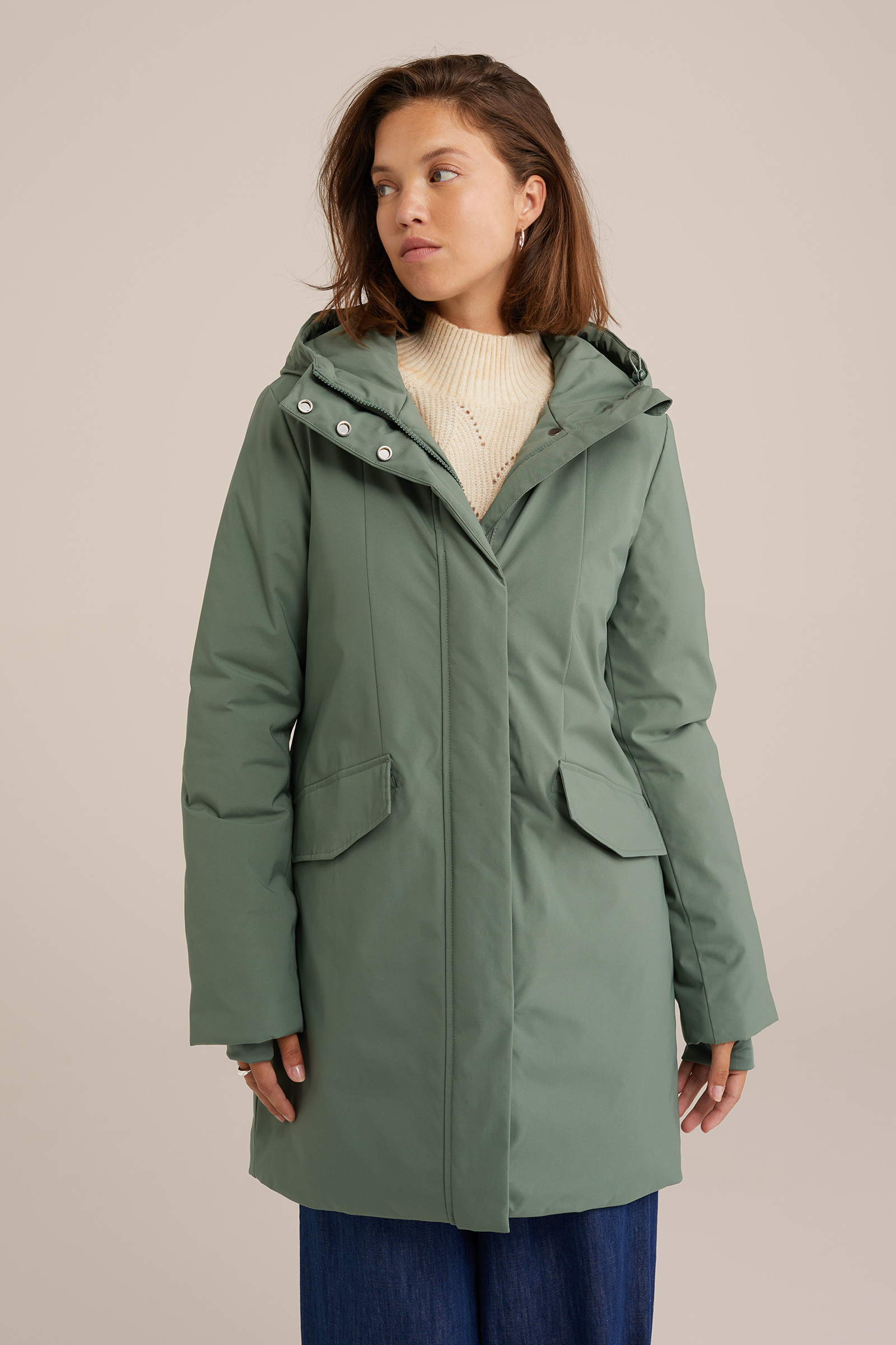 gewatteerde parka WE Fashion Lichtgroen