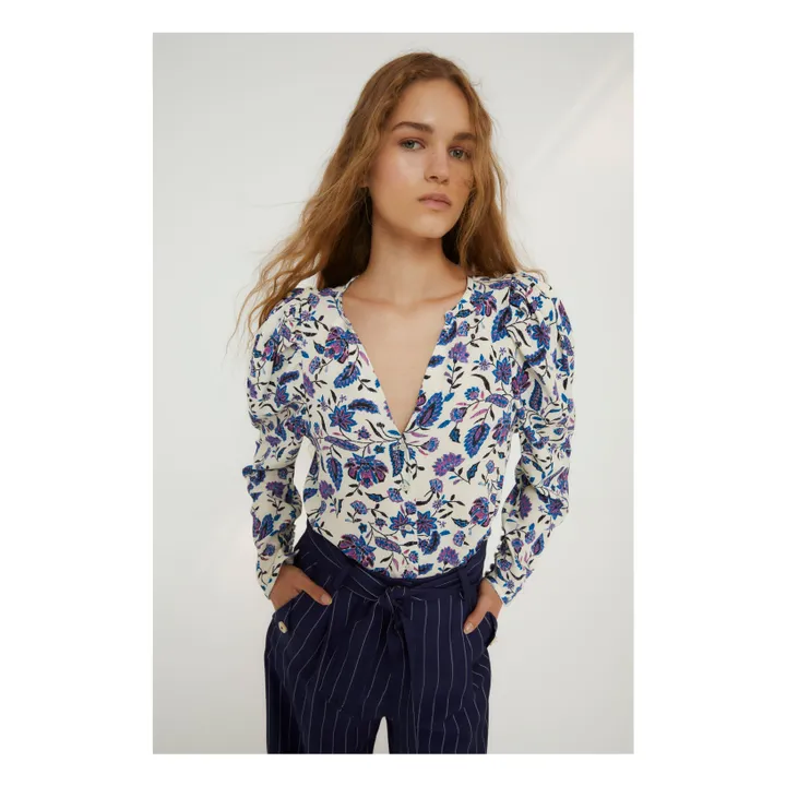 Sophie + Lucie Chemisier Fleuri | Bleu
