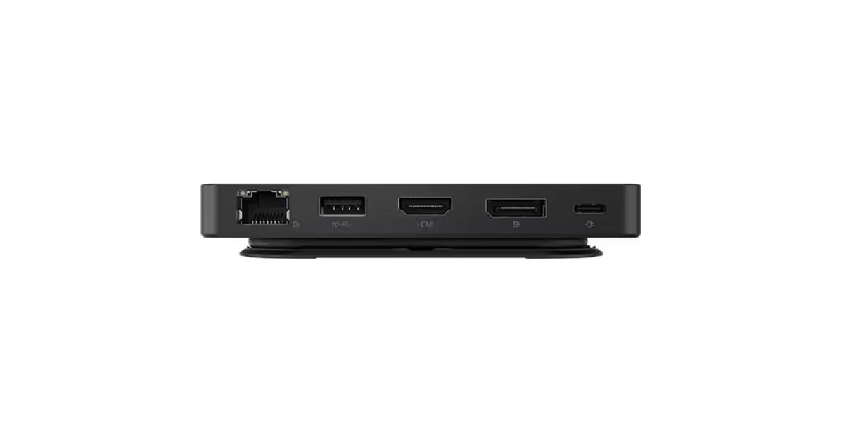 LenovoUSB-C-Travel Dock voor 2 schermen (met adapter) dockingstation  (Zwart)