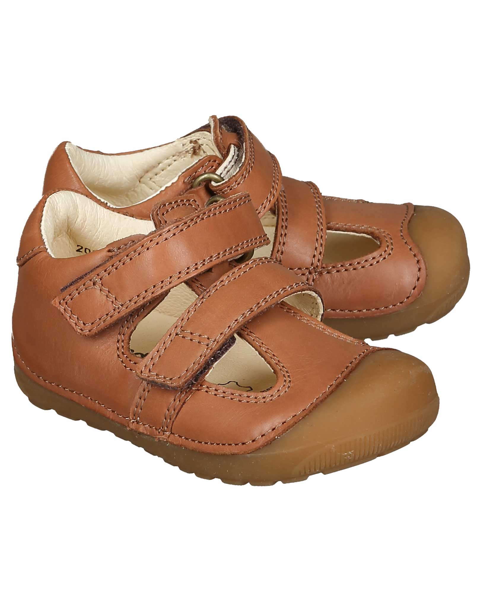 Klett-Sandalen PETIT SUMMER mit Zehenschutz in cognac