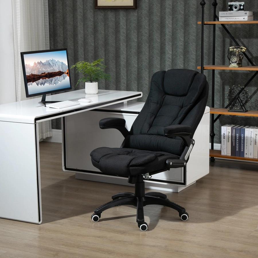 Vinsetto Bürostuhl ergonomisches design, Atmungsaktiv Schwarz