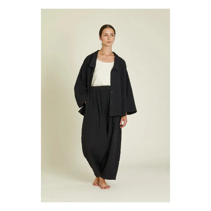 Black Crane Chemise Chelsea Seersucker | Noir