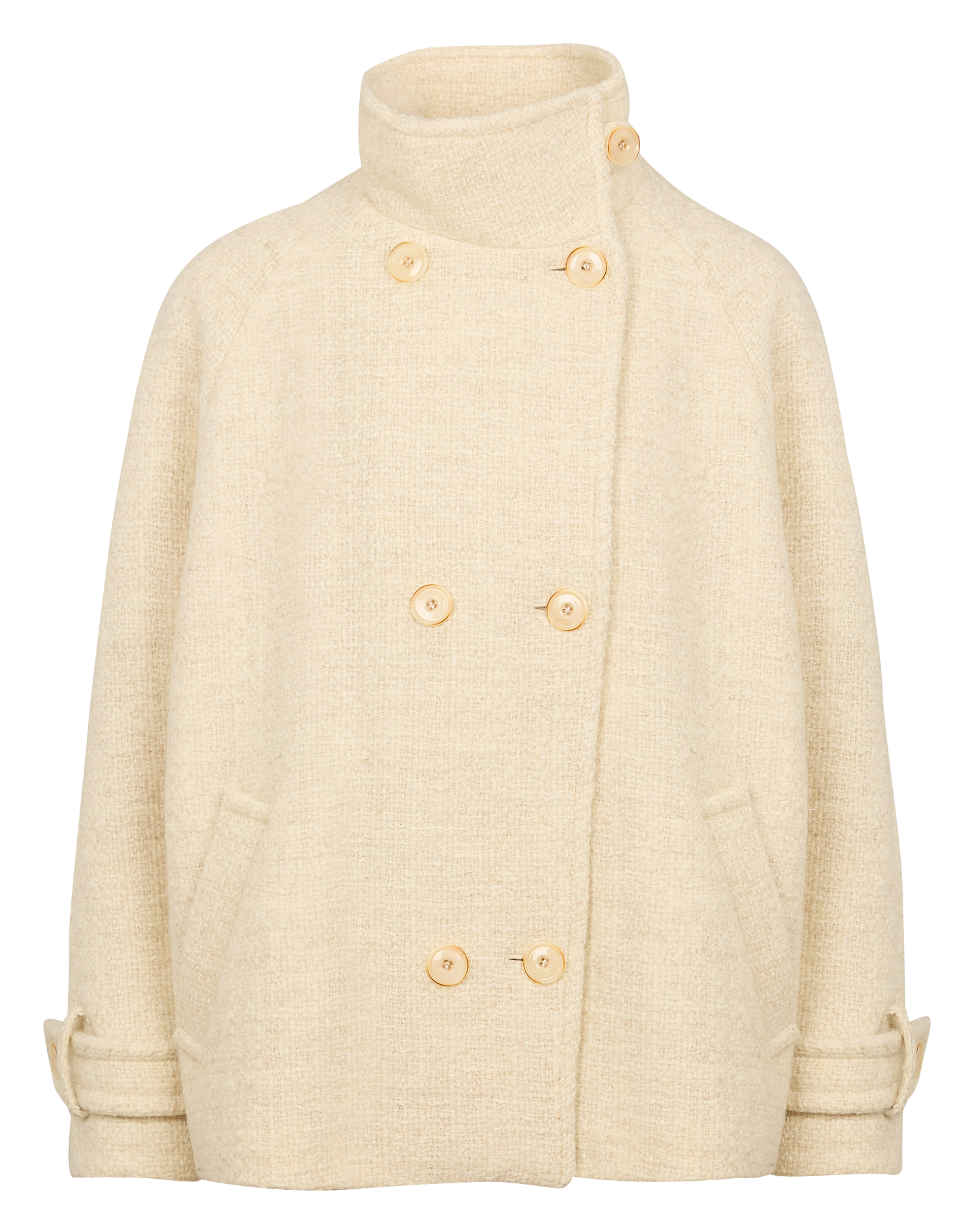 BLEECK - Manteau col montant en laine mélangée | Beige