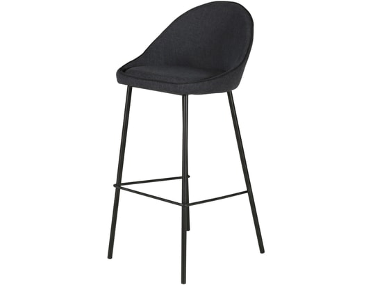 CONCEPT1 - Tabouret de bar Lot de 2 T. Maya gris fonce tissu (bar)