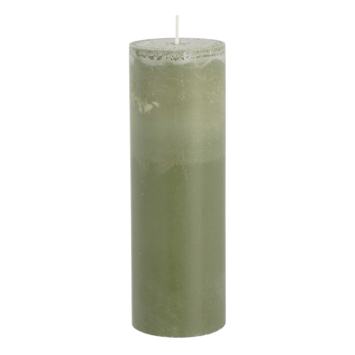 Pilaar kaars stearine donkergroen - h20xd6,8cm