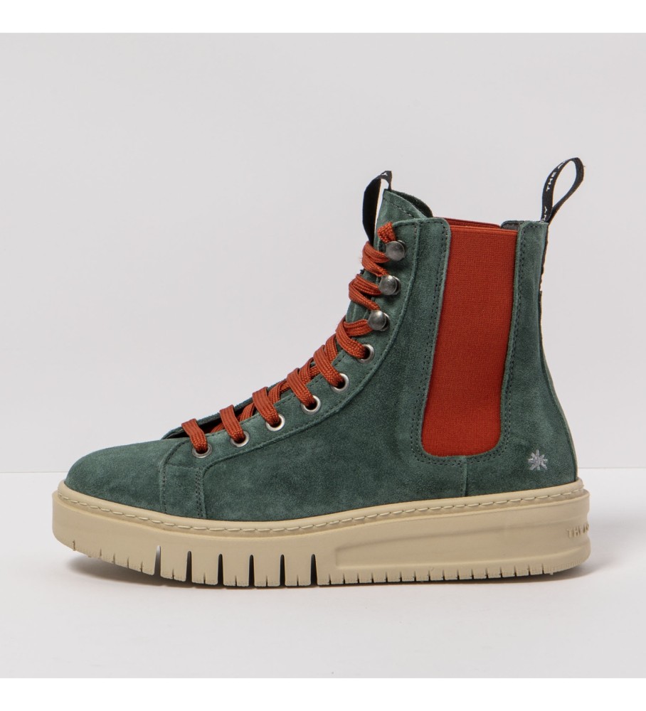 Botas de couro verde artístico