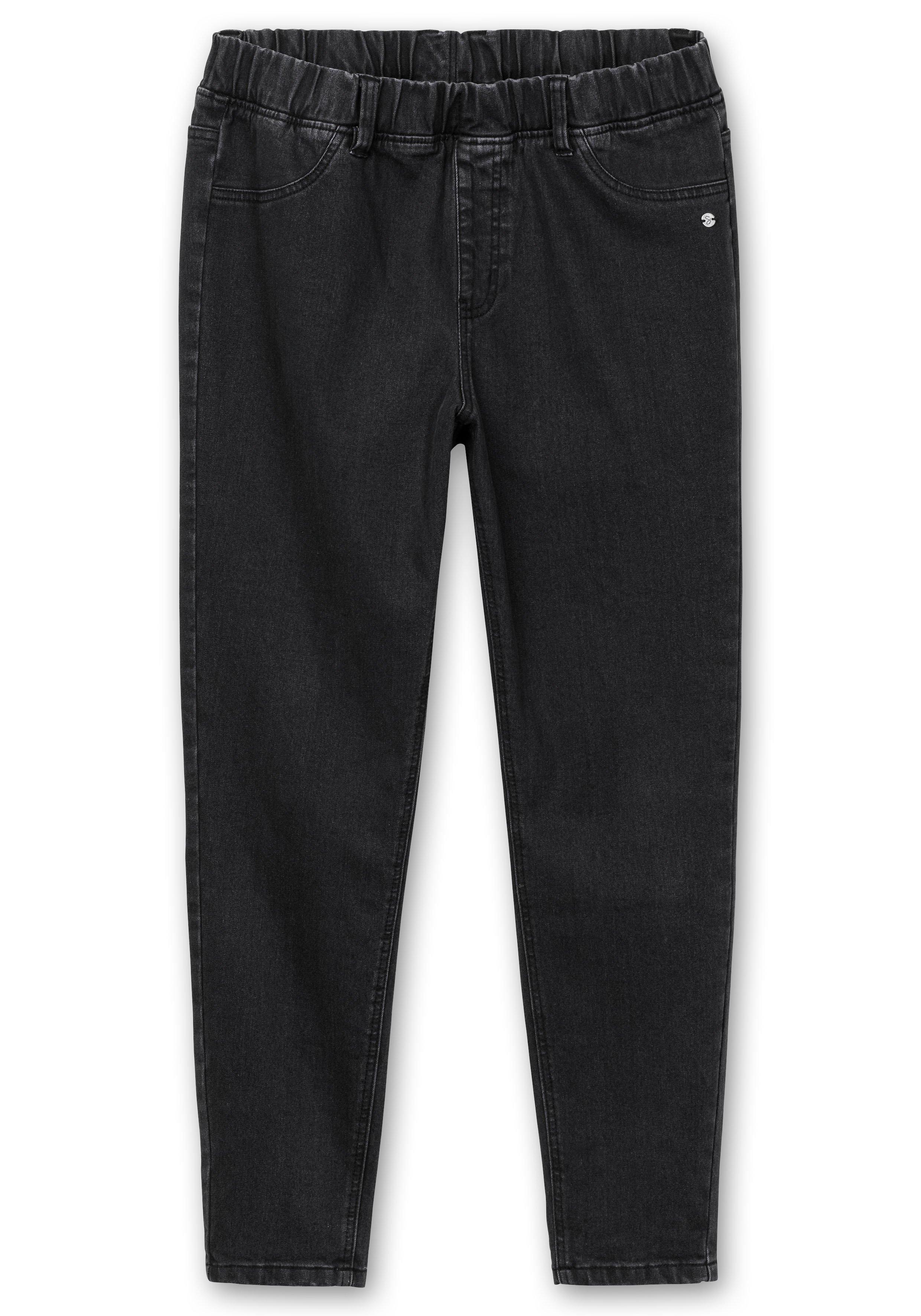 Skinny Thermojeans mit Schlupfbund, innen angeraut