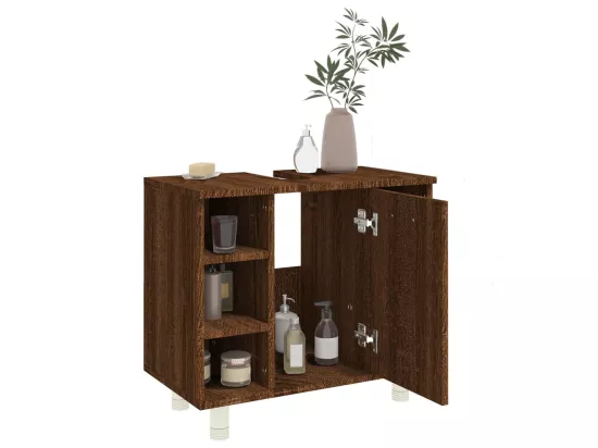 Armoire de bain Chêne marron 60x32x53,5 cm Bois d'ingénierie