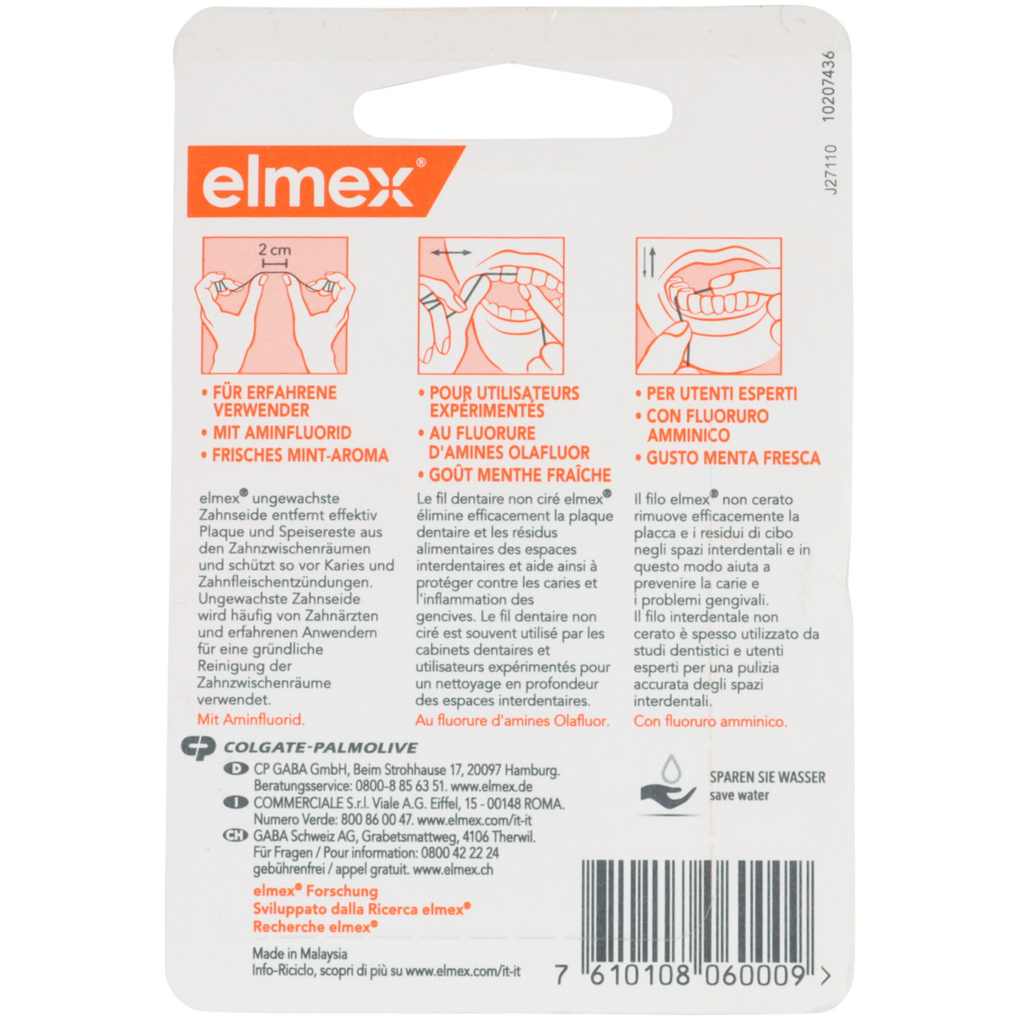 elmex Zahnseide ungewachst 50m