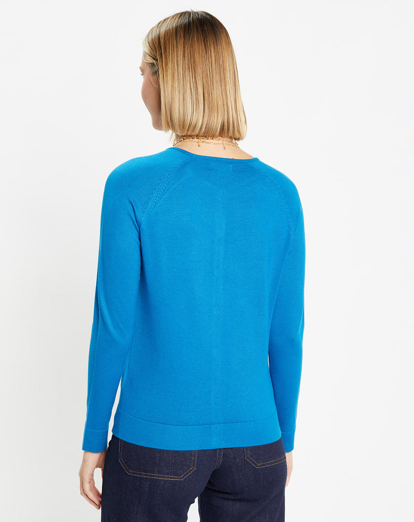 Galeries Lafayette Cardigan en Maille fine Fanny bleu moyen