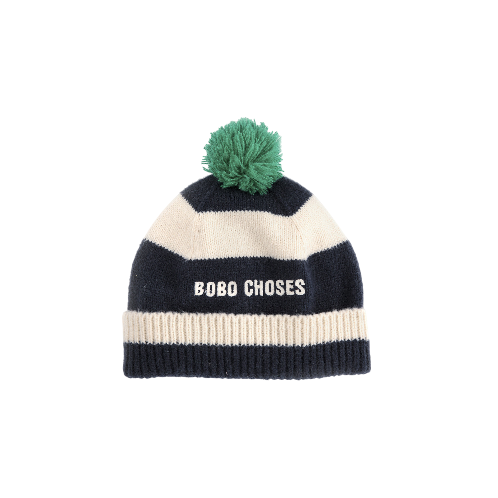 Bobo Choses Striped Beanie Midnight Blue