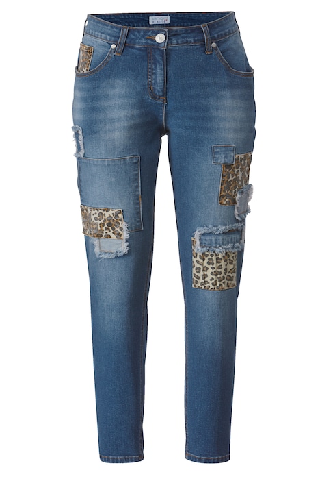 7/8-Jeans, Slim Fit, Patches, 5-Pocket