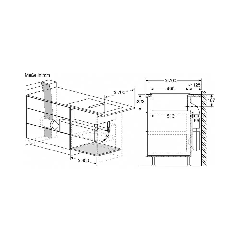 Siemens ED811HQ26E Induktionskochfeld Rahmenlos mit integriertem Dunstabzug 80cm